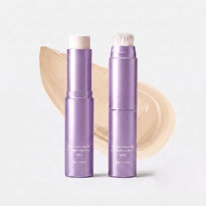 YAJBAKM® Color-Changing Foundation Stick Flawless Coverage in 30 Seconds. No Mess. No Brushes Needed. Built-in Brush + SPF 15