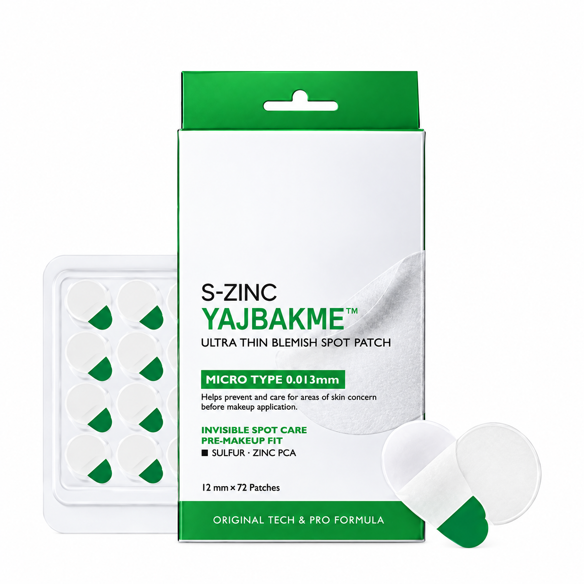 YAJBAKME™ Ultra Thin Invisible Blemish Patch – 0.013mm Hydrocolloid Spot Care Patch with Zinc PCA for Clearer Looking Skin
