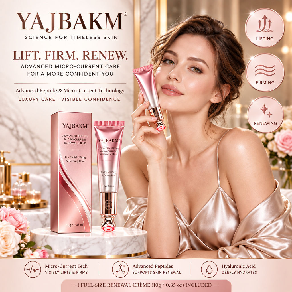 ✨ YAJBAKM® Micro-Current Lifting Crème Instantly Firm, Lift & Sculpt in Seconds. No Needles. No Downtime. Built-in Metal Massager + Advanced Peptides