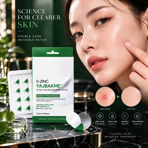 YAJBAKME™ Ultra Thin Invisible Blemish Patch – 0.013mm Hydrocolloid Spot Care Patch with Zinc PCA for Clearer Looking Skin